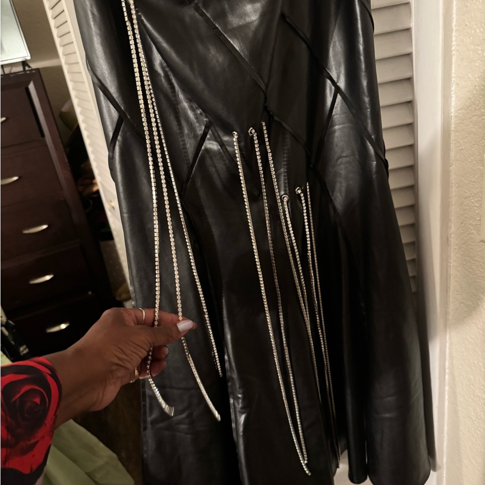 AKIRA Black and Silver Maxi Skirt